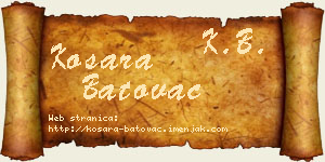 Kosara Batovac vizit kartica